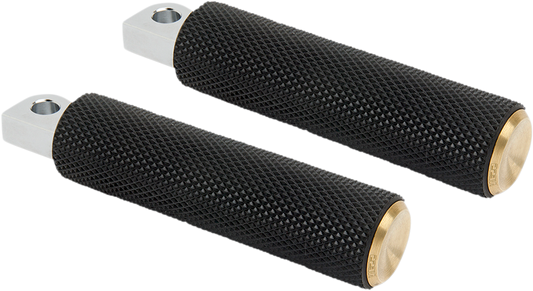 ARLEN NESS Passenger Knurled Footpegs - Brass - FL/FX '18-'24 07-945