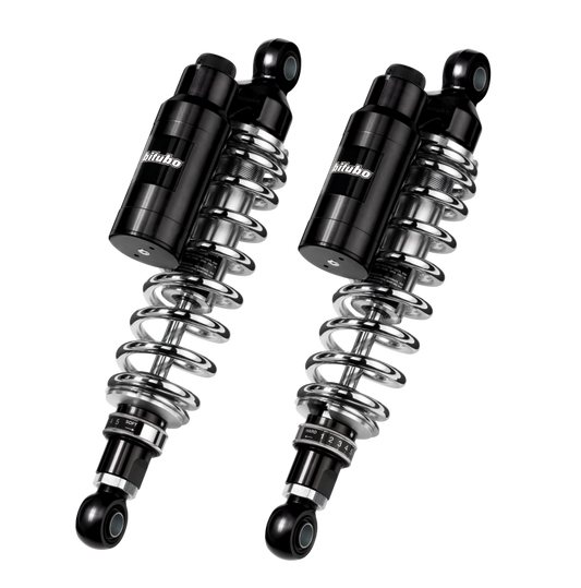 Bitubo WMT1 Twinshocks Adj.: Spring Preload, Reb., Comp., Length 306mm, Piggyback Tank, Chr Edition