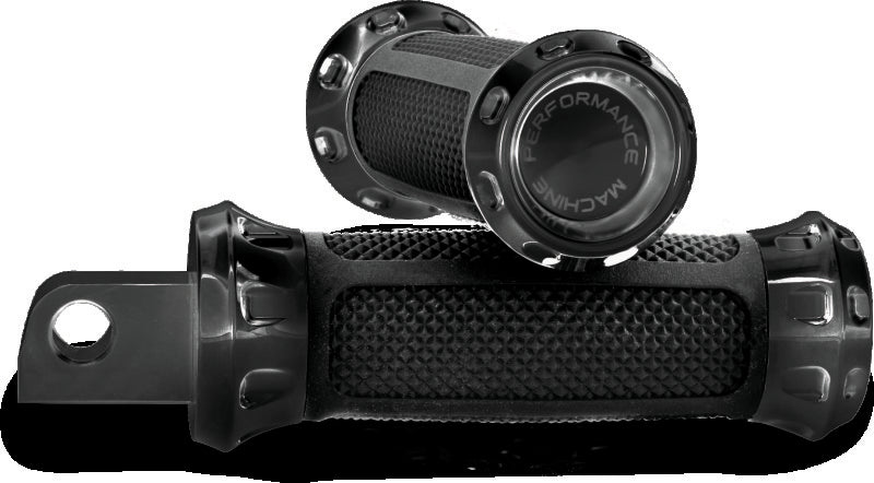 Performance Machine Footpegs Overdrive - Black Ano
