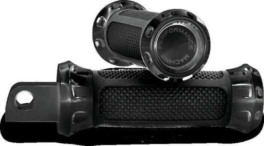 Performance Machine Footpegs Overdrive - Black Ano