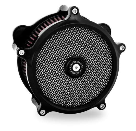 Performance Machine 23-Up CVO, 2024 Touring Super Gas Air Cleaner - Black Ano