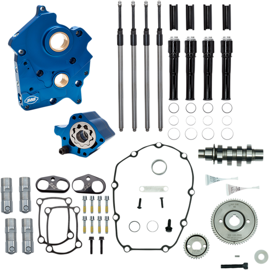 S&S CYCLE Cam Chest Kit with Plate - Gear Drive - Oil Cooled - 475 Cam - Black Pushrods - M8 310-1014A
