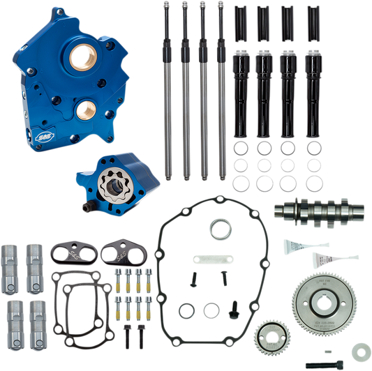 S&S CYCLE Cam Chest Kit with Plate - Gear Drive - Oil Cooled - 465 Cam - Black Pushrods - M8 310-1013A
