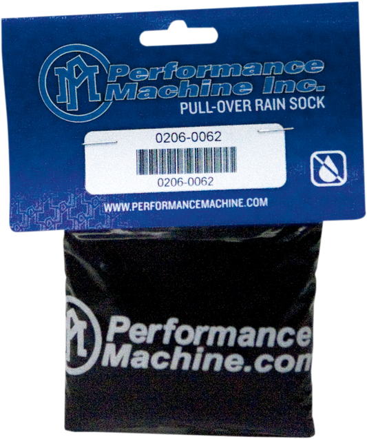 PERFORMANCE MACHINE (PM) Pullover Rain Sock - Black - Fast Air Intake Cleaners 0206-0062