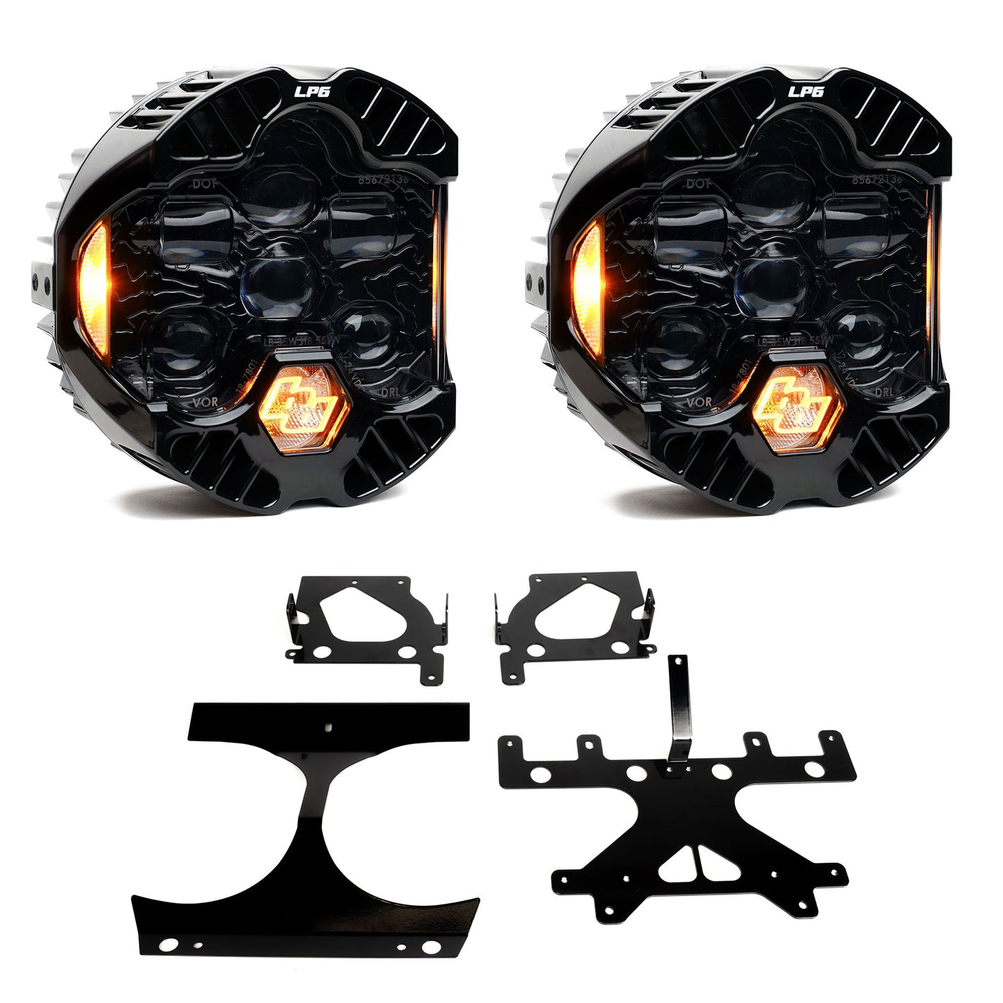 Baja Designs 15-24 Harley-Davidson Road Glide (Dual Light) DOT LP6 LED DRL Headlight Kit - Amber