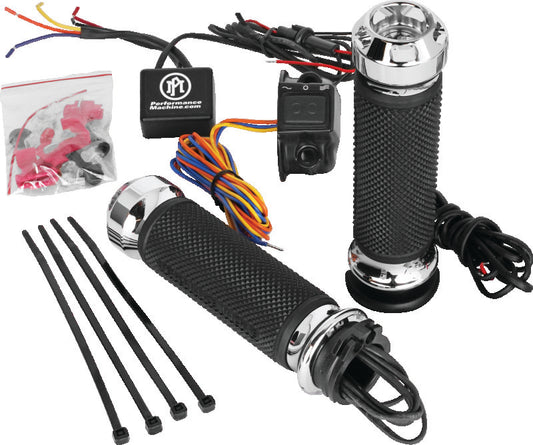 Performance Machine FLHX Cable Apex Heated Grips - Chrome