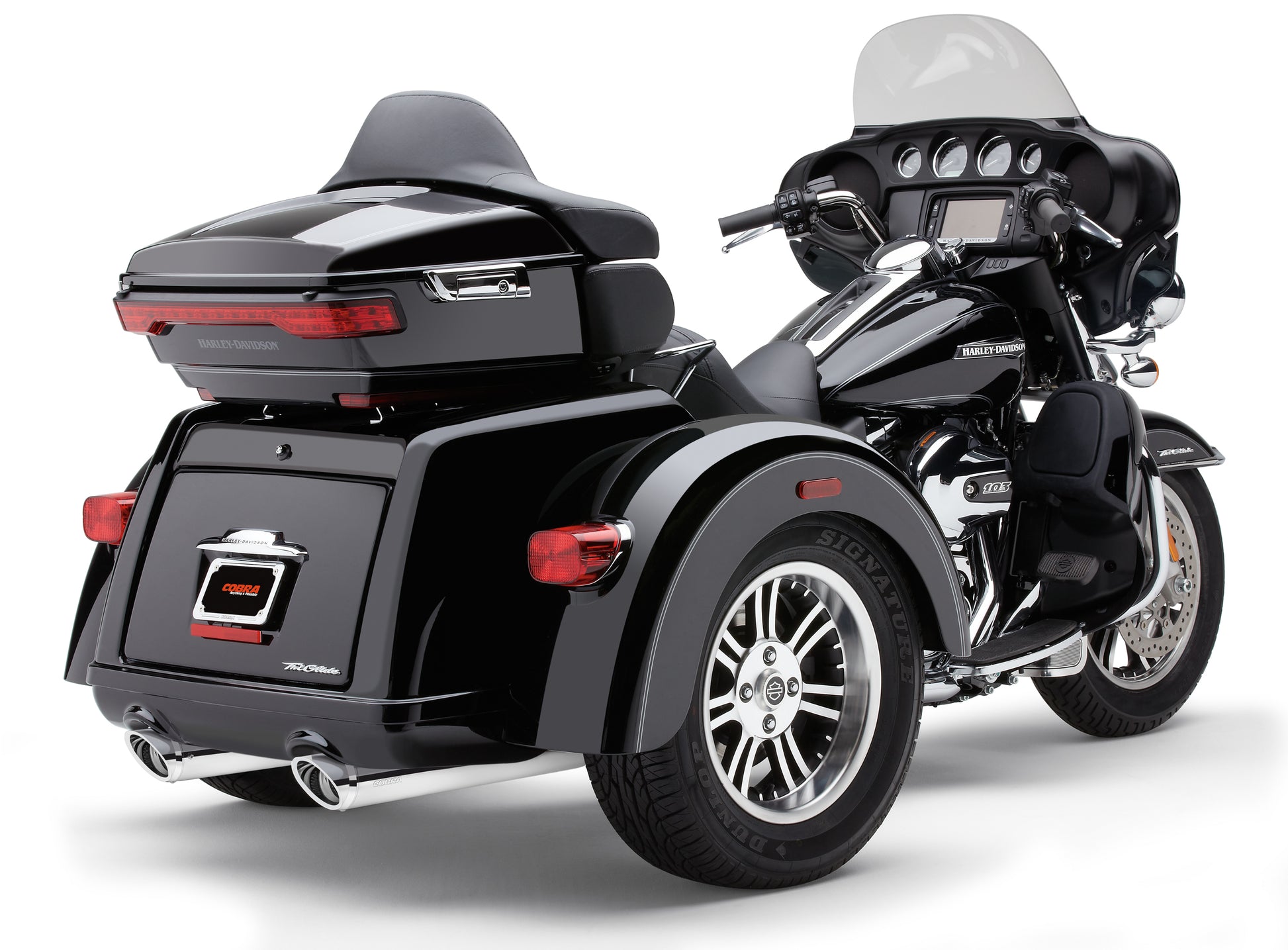 Slip Ons W/Billet Tips Chrome Tri Glide 09 22