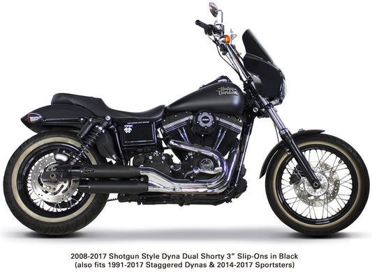 Comp S Slip On Dyna/Sportster Black W/Cf End Cap