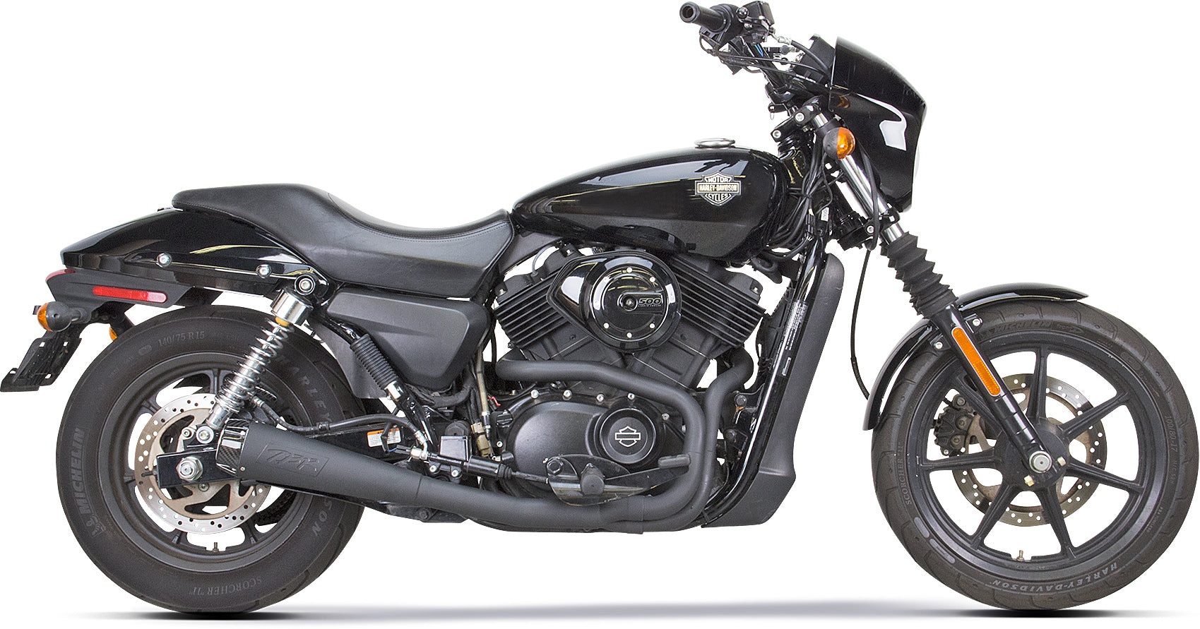 Comp S 2in1 Exhaust Street 750 Black W/Carbon Fiber End Cap